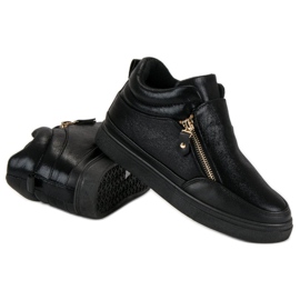 Lgm Baskets noires avec une fermeture éclair le noir 5