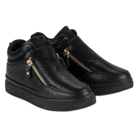 Lgm Baskets noires avec une fermeture éclair le noir 6