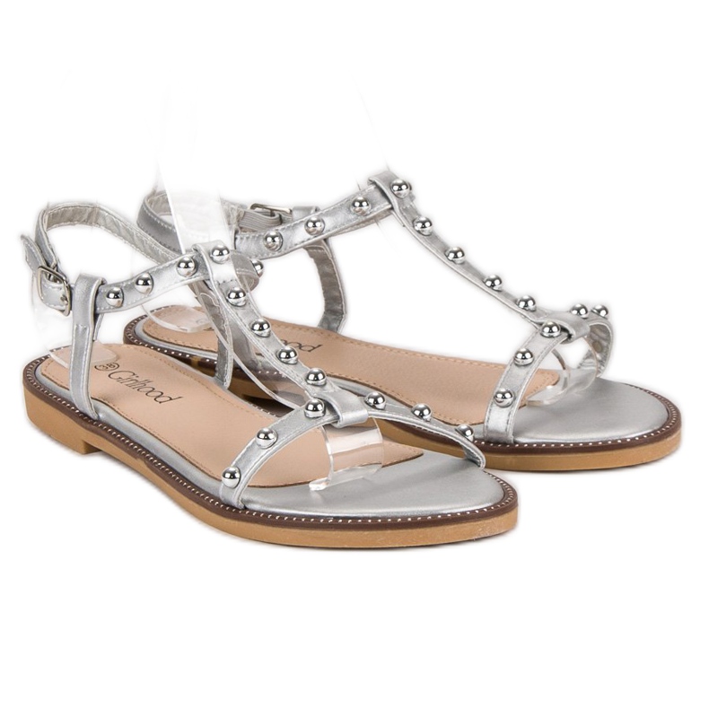 Girlhood Sandales Avec Strass gris 1