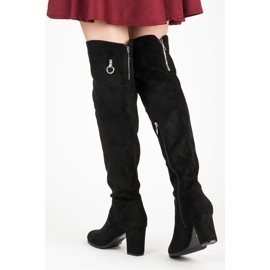 Seastar Bottes en daim sur le poteau le noir 4