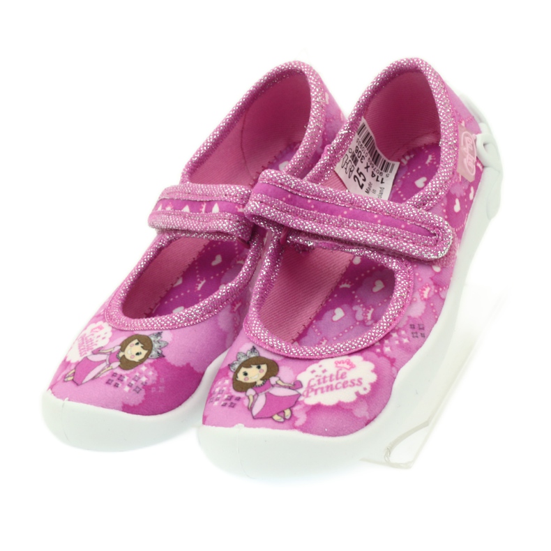 Befado chaussures pour enfants ballerines pantoufles 114x306 blanc rose 5