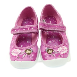 Befado chaussures pour enfants ballerines pantoufles 114x306 blanche rose 4