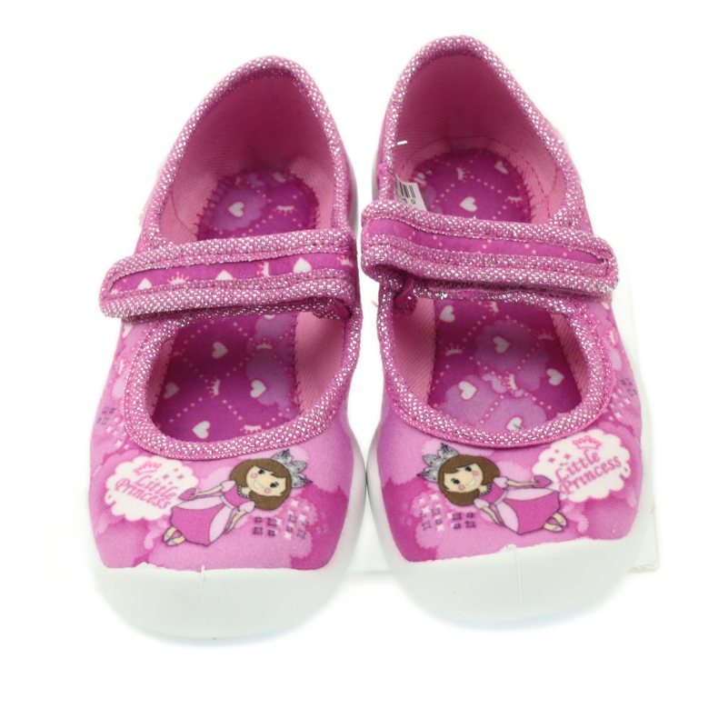 Befado chaussures pour enfants ballerines pantoufles 114x306 blanche rose 4