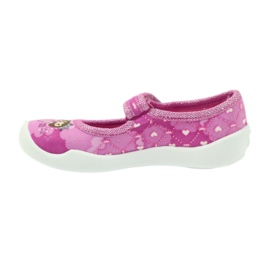 Befado chaussures pour enfants ballerines pantoufles 114x306 blanche rose 2