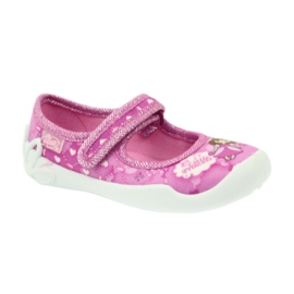 Befado chaussures pour enfants ballerines pantoufles 114x306 blanc rose 1