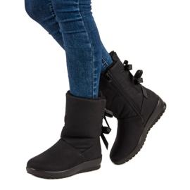 Bottes de neige chaudes avec une fermeture éclair le noir 2