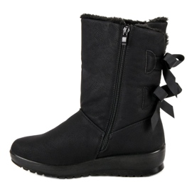 Bottes de neige chaudes avec une fermeture éclair le noir 4