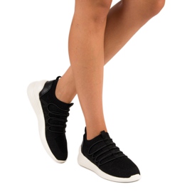 Kylie Chaussures de sport à enfiler en textile noir 1