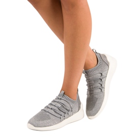 Kylie Chaussures de sport à enfiler en textile gris 1