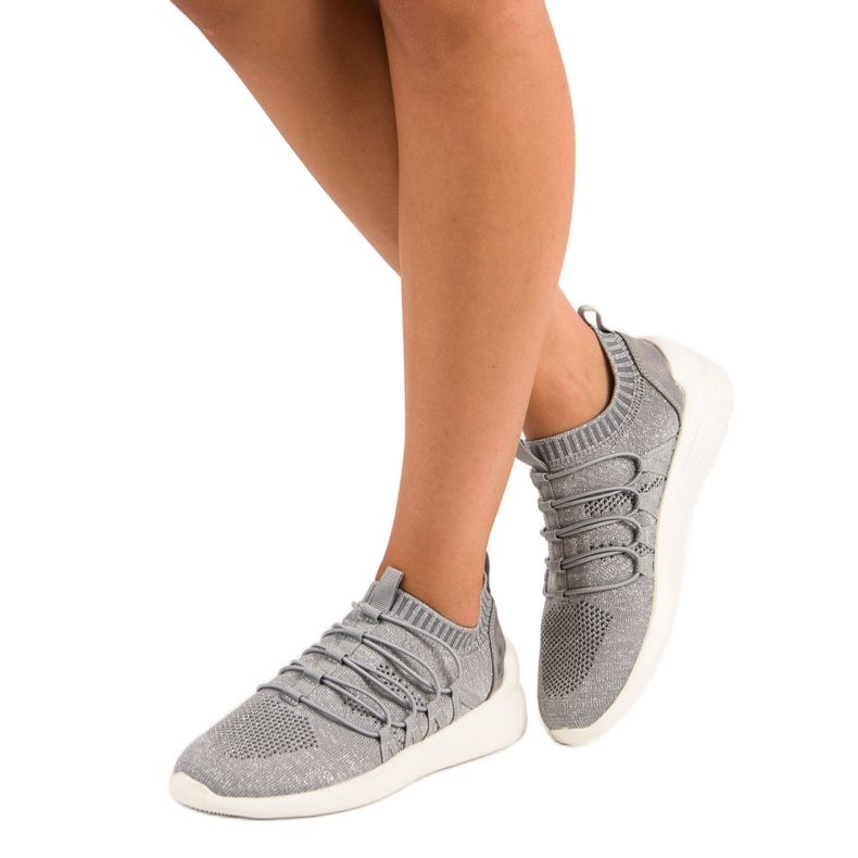 Kylie Chaussures de sport à enfiler en textile gris 1