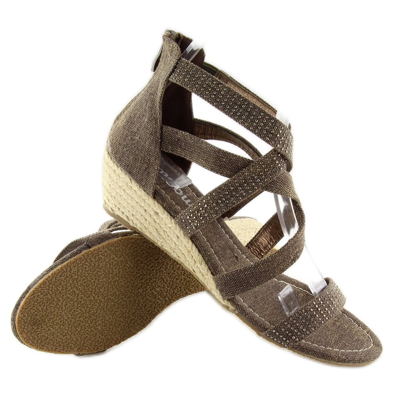 Sandales espadrilles ME11783 café brun 1