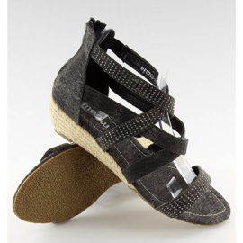 Sandales espadrilles noires ME11783 Noir 2