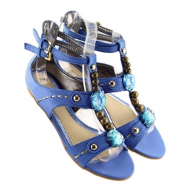 Sandales avec pierres bleu ZS3522 2