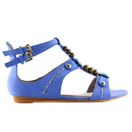 Sandales avec pierres bleu ZS3522 1