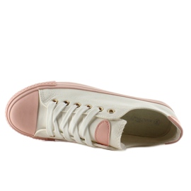 Baskets sur caoutchouc coloré W-3051 Blanc blanche 4