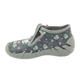 Chaton Befado 110p326 pantoufles blanc gris rose 2