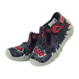 Befado chaussures pour enfants 110p324 pantoufles le noir gris rouge 4