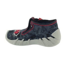 Befado chaussures pour enfants 110p324 pantoufles le noir gris rouge 2