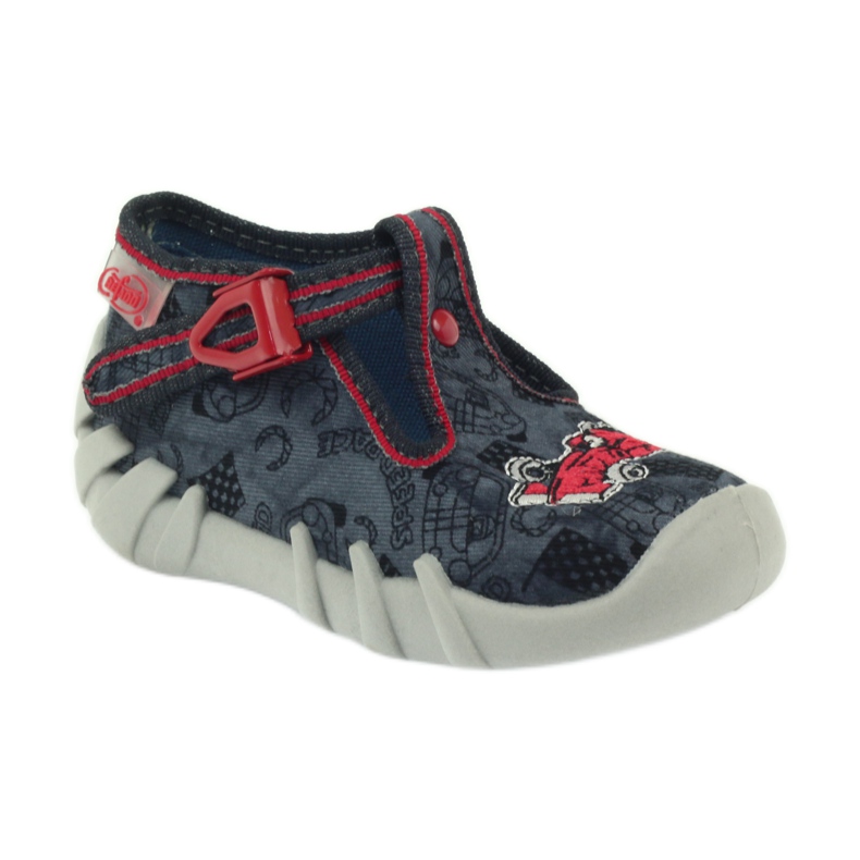 Befado chaussures pour enfants 110p324 pantoufles le noir gris rouge 1