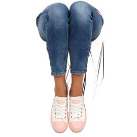 Baskets sur caoutchouc coloré W-3051 Blanc 1