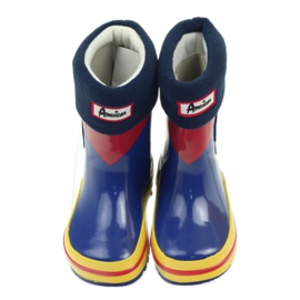 American Club Bottes en caoutchouc américaines avec une chaussette pour l'exposition rouge bleu jaune 4