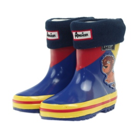 American Club Bottes en caoutchouc américaines avec une chaussette pour l'exposition rouge bleu jaune 3
