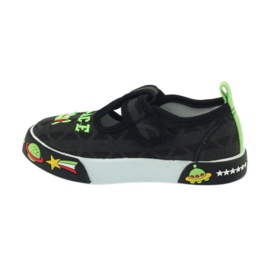 Baskets enfant velcro noir American Club 207/2018 blanc vert 2
