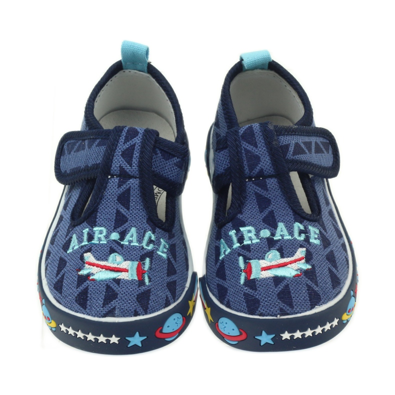 American Club Baskets américaines chaussures pour enfants semelle intérieure en cuir bleu marine 4