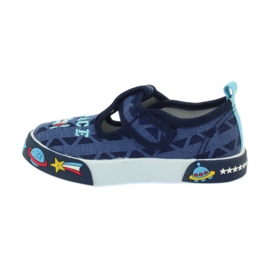American Club Baskets américaines chaussures pour enfants semelle intérieure en cuir bleu marine 2