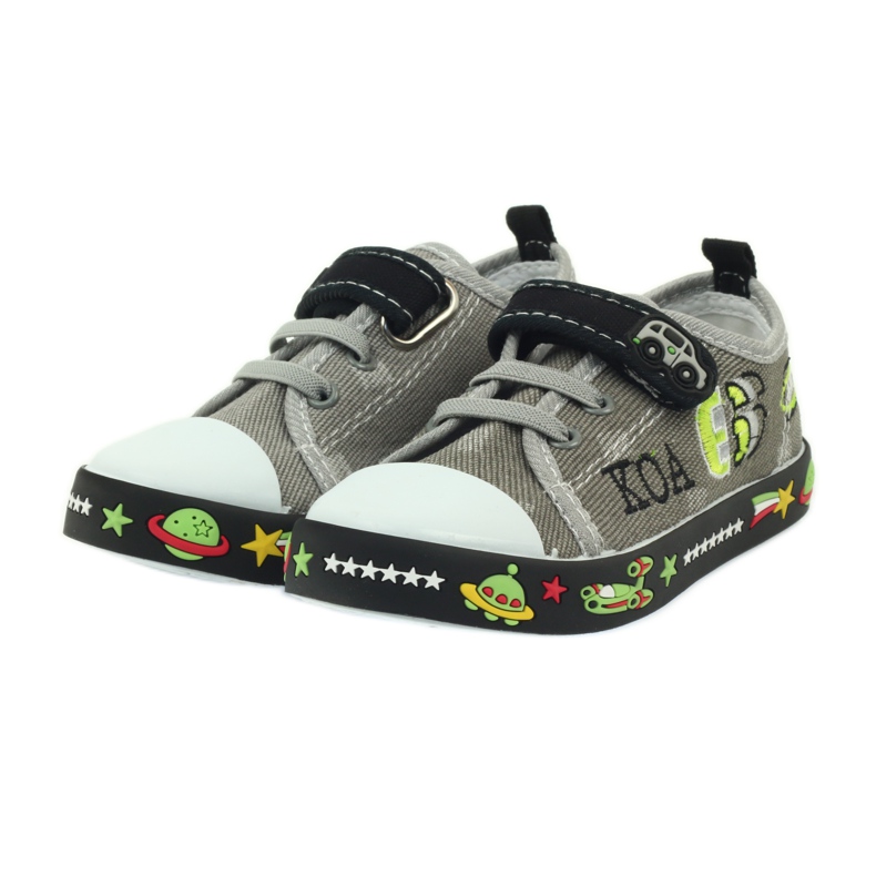 American Club Baskets américaines chaussures pour enfants semelle intérieure en cuir blanche le noir gris 3