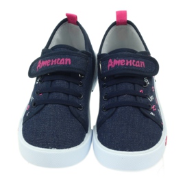 American Club Baskets américaines à lèvres roses bleu marin 4