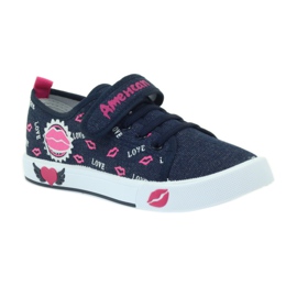 American Club Baskets américaines à lèvres roses bleu marin 1