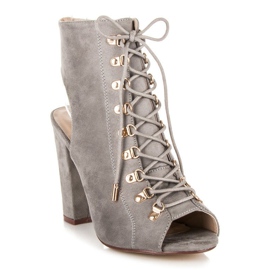 Seastar Bottines en daim à bout ouvert gris 3