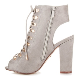 Seastar Bottines en daim à bout ouvert gris 4