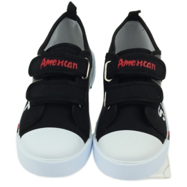 American Club Baskets pour enfants avec le drapeau américain Velcro noir blanc gris rouge 4