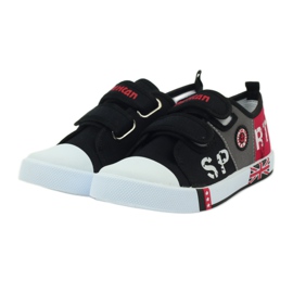 American Club Baskets pour enfants avec le drapeau américain Velcro noir blanc gris rouge 3