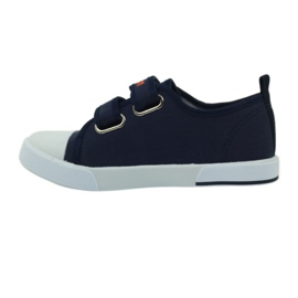 American Club Chaussures enfants baskets avec un drapeau Velcro américain bleu marine blanche orange gris 2