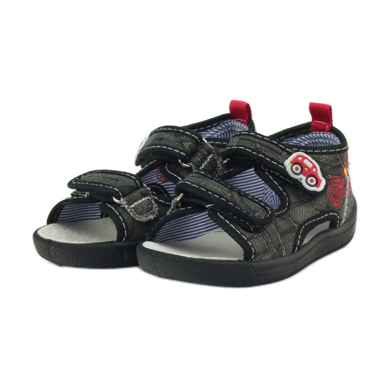 American Club sandales américaines chaussures enfant semelle cuir noir gris rouge 3