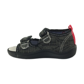 American Club sandales américaines chaussures enfant semelle cuir noir gris rouge 2