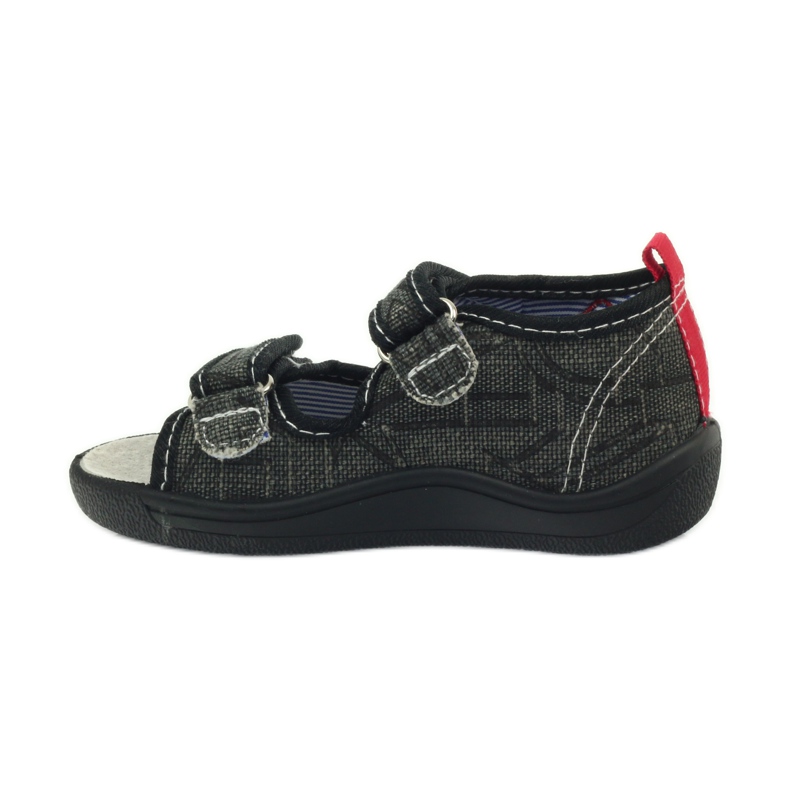 American Club sandales américaines chaussures enfant semelle cuir noir gris rouge 2