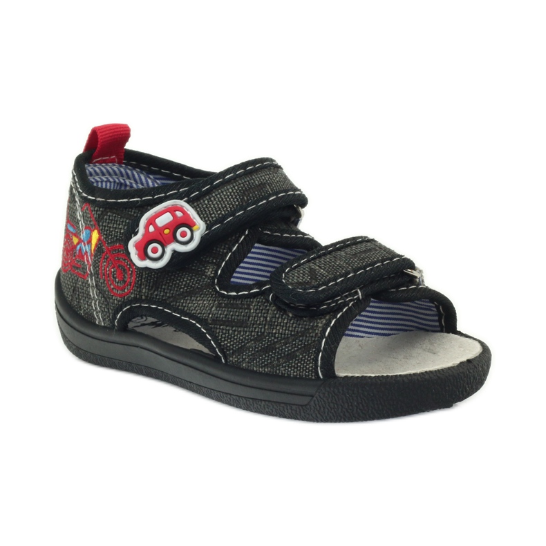American Club sandales américaines chaussures enfant semelle cuir noir gris rouge 1