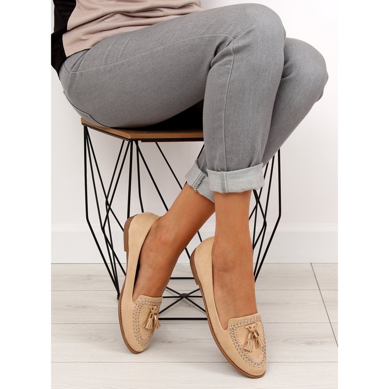 Mocassins à bouts garnis SK28P Beige 2