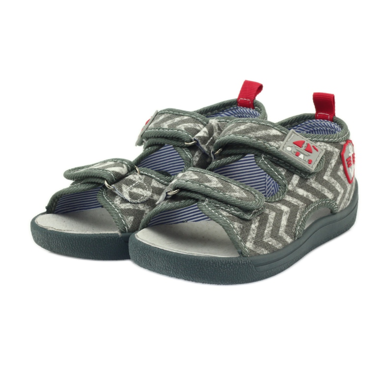 Sandales pour enfants gris American Club TEN36 rouge 3