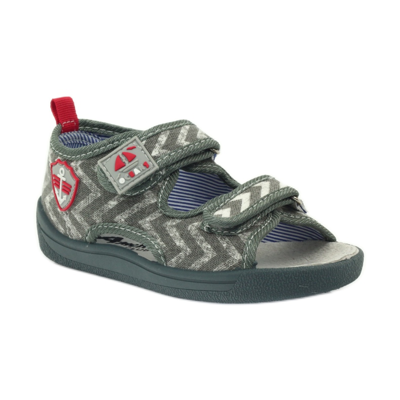 Sandales pour enfants gris American Club TEN36 rouge 1
