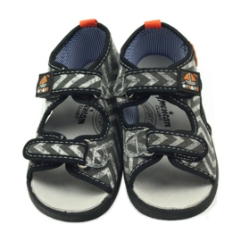 American Club sandales américaines chaussures enfant semelle cuir le noir orange gris 4