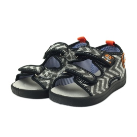 American Club sandales américaines chaussures enfant semelle cuir le noir orange gris 3