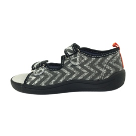 American Club sandales américaines chaussures enfant semelle cuir le noir orange gris 2