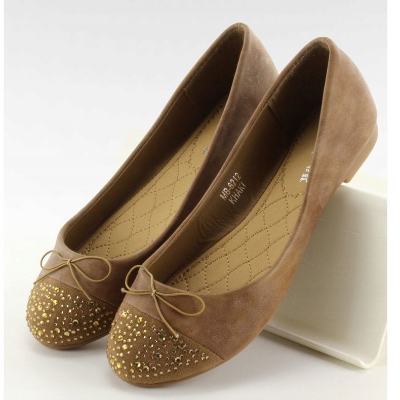 Ballerines avec jets kaki MB-6212 1