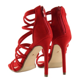 Sandales rouges à talon haut LE039 Rouge 2