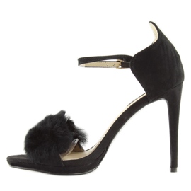 Sandales noires à talon haut L6120 Noir 2